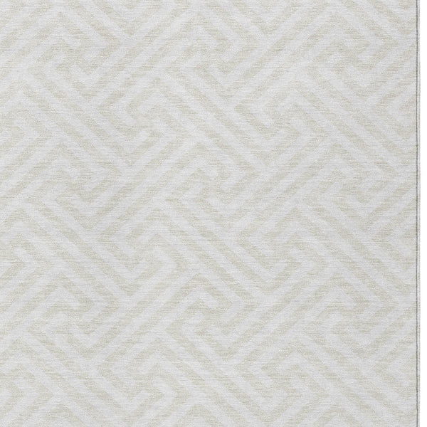 Homeroots 3' Black And Ivory Geometric Washable Area Rug For Indoor And Outdoor Spaces, Durable & Stylish 10' X 14' Polyester 583593