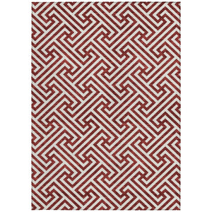 Homeroots 3' Black And Ivory Geometric Washable Area Rug For Indoor And Outdoor Spaces, Durable & Stylish 5' X 8' Polyester 583595