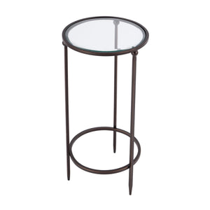 Butler Specialty Lola Round Glass And Metal Side Table - Stylish, Lightweight Design For Your Living Space Black Iron,Glass 5836025-butler