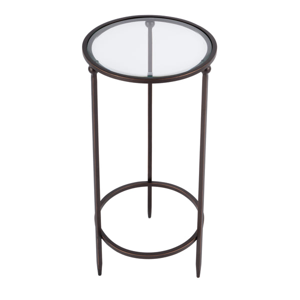 Butler Specialty Lola Round Glass And Metal Side Table - Stylish, Lightweight Design For Your Living Space Black Iron,Glass 5836025-butler