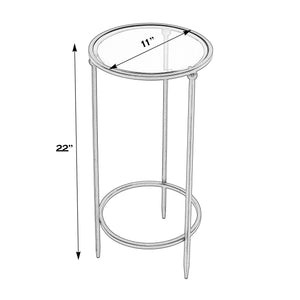 Butler Specialty Lola Round Glass And Metal Side Table - Stylish, Lightweight Design For Your Living Space Black Iron,Glass 5836025-butler