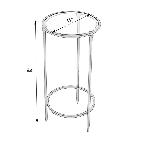 Butler Specialty Lola Round Glass And Metal Side Table - Stylish, Lightweight Design For Your Living Space Black Iron,Glass 5836025-butler