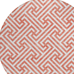 Homeroots 3' Black And Ivory Geometric Washable Area Rug For Indoor And Outdoor Spaces, Durable & Stylish 8' Round Polyester 583626