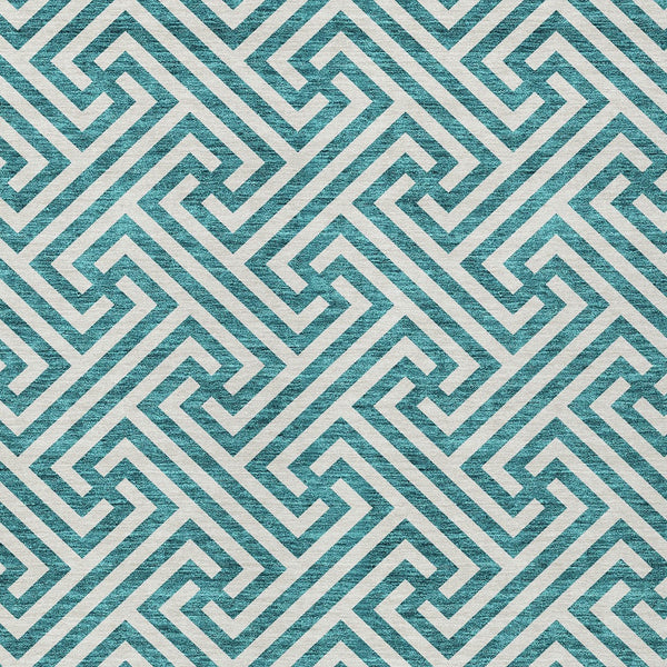 Homeroots 3' Black And Ivory Geometric Washable Area Rug For Indoor And Outdoor Spaces, Durable & Stylish 10' X 14' Polyester 583635