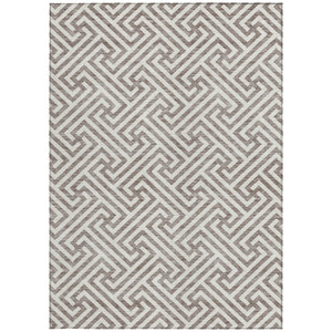 Homeroots 3' Black And Ivory Geometric Washable Area Rug For Indoor And Outdoor Spaces, Durable & Stylish 8' X 10' Polyester 583639