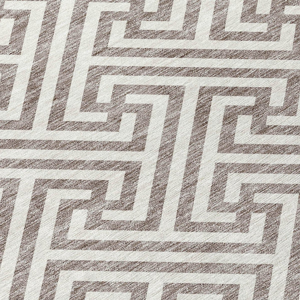 Homeroots 3' Black And Ivory Geometric Washable Area Rug For Indoor And Outdoor Spaces, Durable & Stylish 8' X 10' Polyester 583639