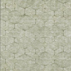 Homeroots 3' Artichoke Green Geometric Washable Area Rug - Perfect For Indoor And Outdoor Spaces, Durable Design 8' X 10' Polyester 583645