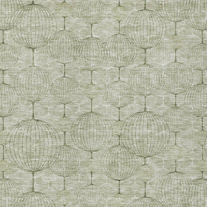 Homeroots 3' Artichoke Green Geometric Washable Area Rug - Perfect For Indoor And Outdoor Spaces, Durable Design 9' X 12' Polyester 583646
