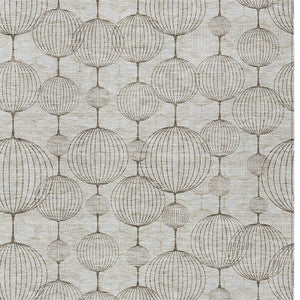 Homeroots 3' Artichoke Green Geometric Washable Area Rug - Perfect For Indoor And Outdoor Spaces, Durable Design 5' X 8' Polyester 583649