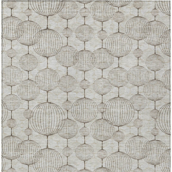 Homeroots 3' Artichoke Green Geometric Washable Area Rug - Perfect For Indoor And Outdoor Spaces, Durable Design 8' X 10' Polyester 583651