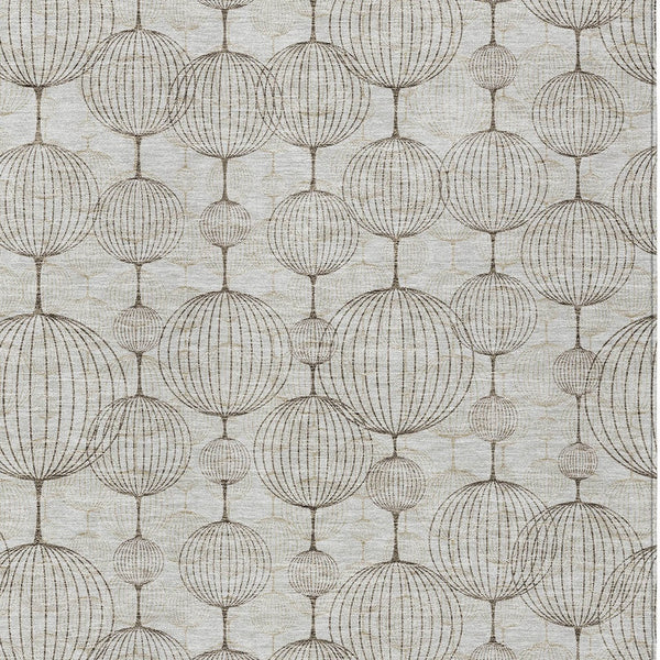 Homeroots 3' Artichoke Green Geometric Washable Area Rug - Perfect For Indoor And Outdoor Spaces, Durable Design 8' X 10' Polyester 583651