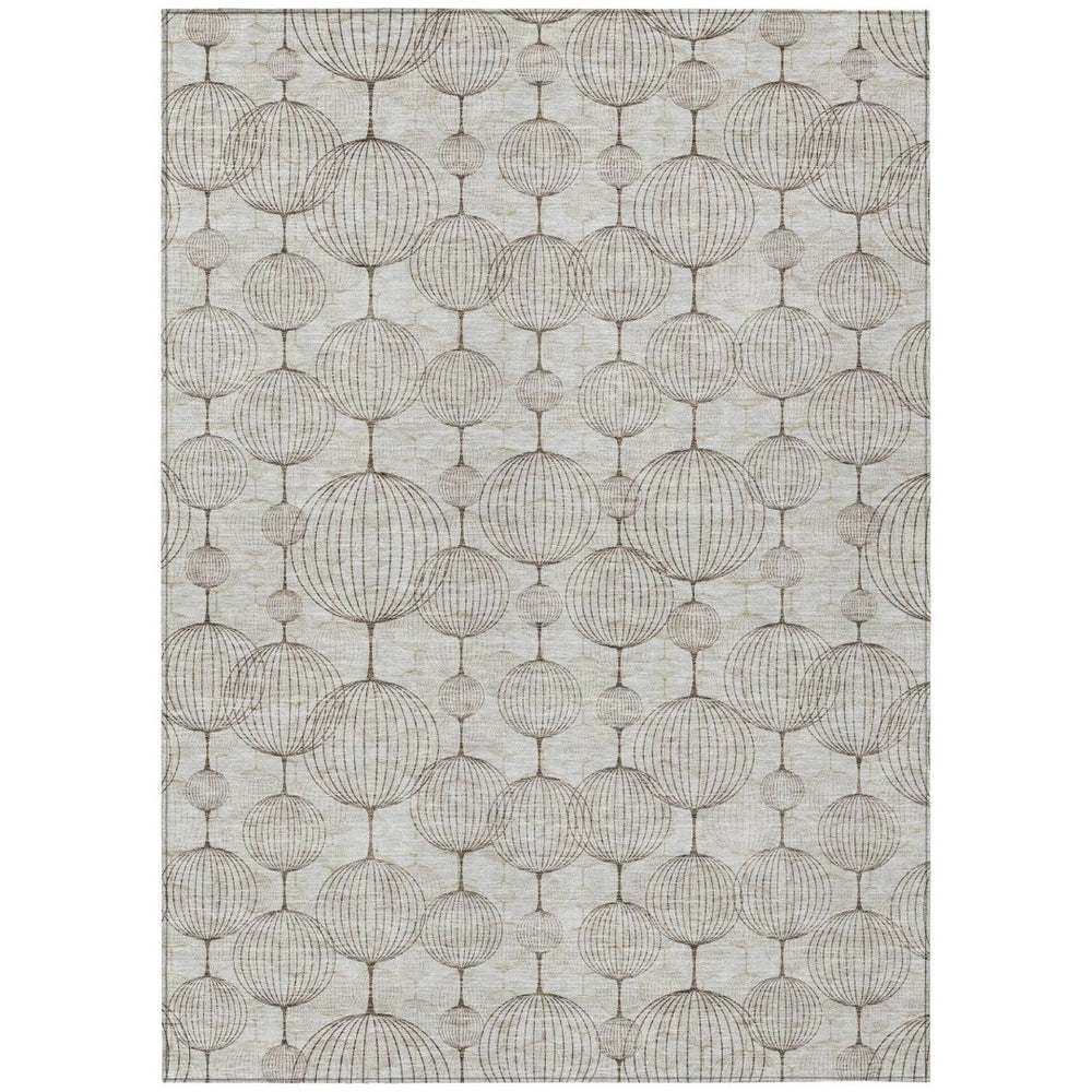 HomeRoots 9' Beige and Brown Geometric Area Rug – Durable, Easy-Clean, Indoor/Outdoor Design for Any Space 9' X 12' 583652