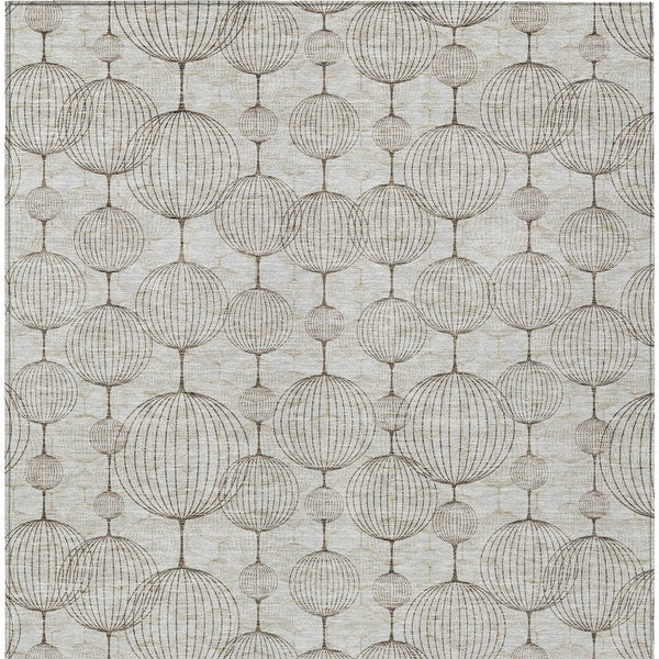 Homeroots 3' Artichoke Green Geometric Washable Area Rug - Perfect For Indoor And Outdoor Spaces, Durable Design 9' X 12' Polyester 583652