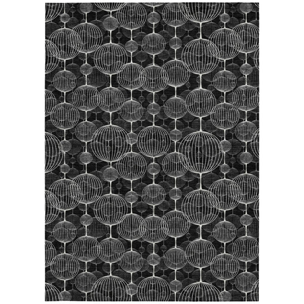 Homeroots 3' Artichoke Green Geometric Washable Area Rug - Perfect For Indoor And Outdoor Spaces, Durable Design 8' X 10' Polyester 583657