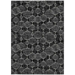 Homeroots 3' Artichoke Green Geometric Washable Area Rug - Perfect For Indoor And Outdoor Spaces, Durable Design 10' X 14' Polyester 583659