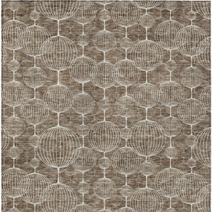 Homeroots 3' Artichoke Green Geometric Washable Area Rug - Perfect For Indoor And Outdoor Spaces, Durable Design 3' X 5' Polyester 583660