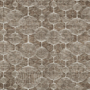 Homeroots 3' Artichoke Green Geometric Washable Area Rug - Perfect For Indoor And Outdoor Spaces, Durable Design 5' X 8' Polyester 583661