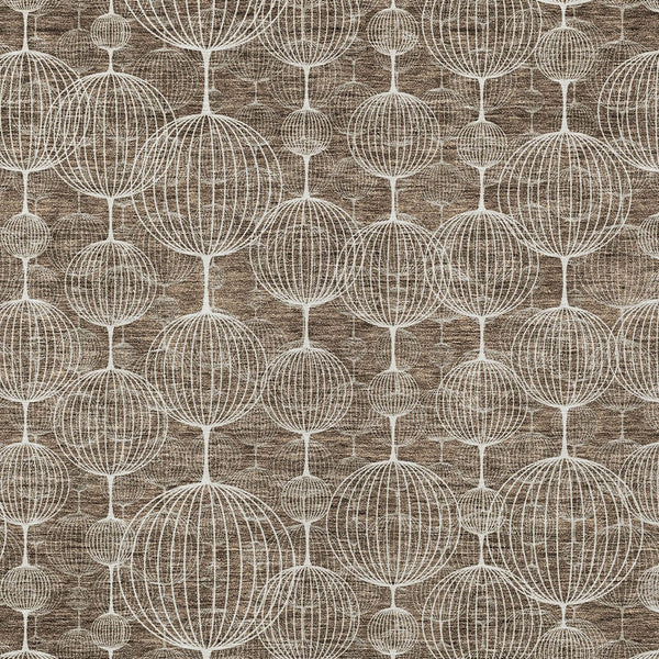 Homeroots 3' Artichoke Green Geometric Washable Area Rug - Perfect For Indoor And Outdoor Spaces, Durable Design 5' X 8' Polyester 583661