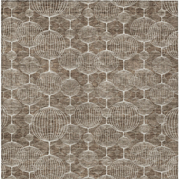 Homeroots 3' Artichoke Green Geometric Washable Area Rug - Perfect For Indoor And Outdoor Spaces, Durable Design 10' X 14' Polyester 583665