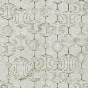 Homeroots 3' Artichoke Green Geometric Washable Area Rug - Perfect For Indoor And Outdoor Spaces, Durable Design 5' X 8' Polyester 583667