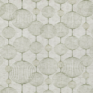 Homeroots 3' Artichoke Green Geometric Washable Area Rug - Perfect For Indoor And Outdoor Spaces, Durable Design 8' X 10' Polyester 583669