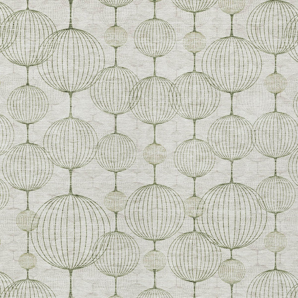 Homeroots 3' Artichoke Green Geometric Washable Area Rug - Perfect For Indoor And Outdoor Spaces, Durable Design 8' X 10' Polyester 583669