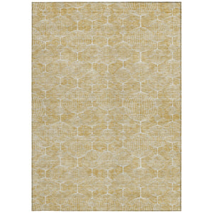 Homeroots 3' Artichoke Green Geometric Washable Area Rug - Perfect For Indoor And Outdoor Spaces, Durable Design 3' X 5' Polyester 583672