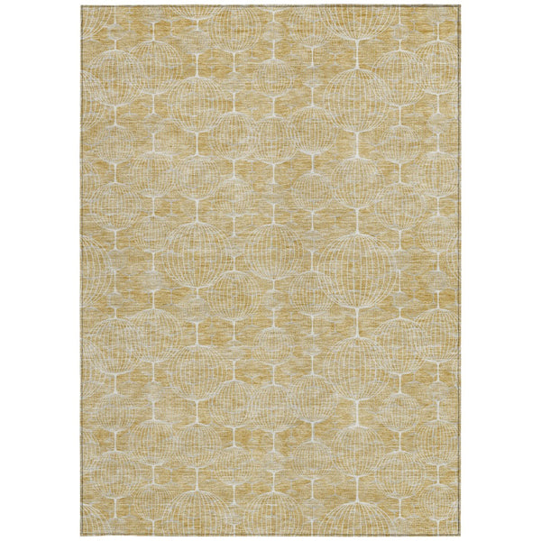 Homeroots 3' Artichoke Green Geometric Washable Area Rug - Perfect For Indoor And Outdoor Spaces, Durable Design 3' X 5' Polyester 583672