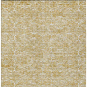 Homeroots 3' Artichoke Green Geometric Washable Area Rug - Perfect For Indoor And Outdoor Spaces, Durable Design 8' X 10' Polyester 583675