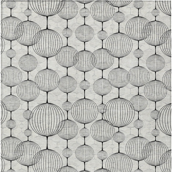 Homeroots 3' Artichoke Green Geometric Washable Area Rug - Perfect For Indoor And Outdoor Spaces, Durable Design 8' X 10' Polyester 583681