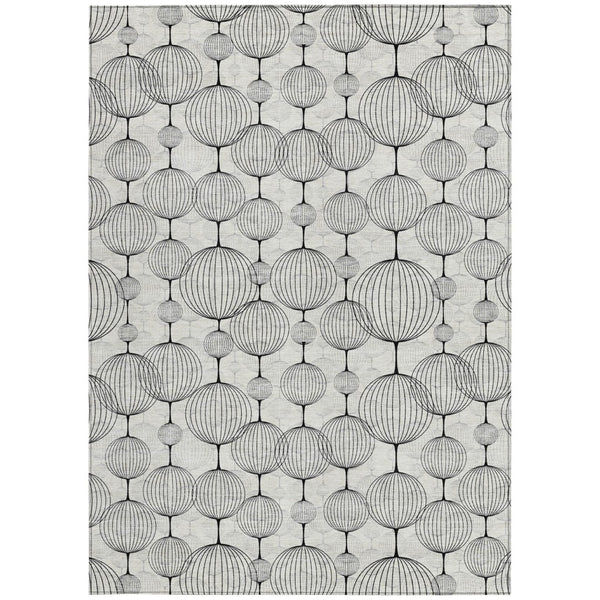 Homeroots 3' Artichoke Green Geometric Washable Area Rug - Perfect For Indoor And Outdoor Spaces, Durable Design 9' X 12' Polyester 583682