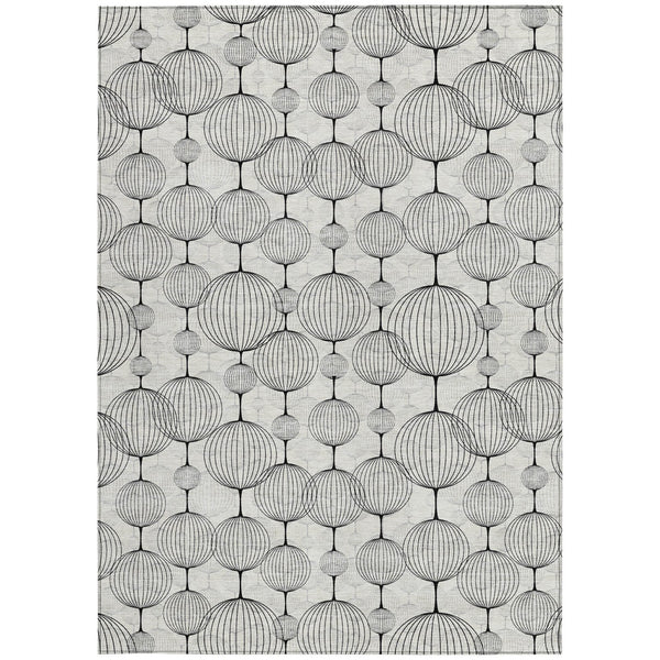Homeroots 3' Artichoke Green Geometric Washable Area Rug - Perfect For Indoor And Outdoor Spaces, Durable Design 10' X 14' Polyester 583683