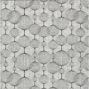 Homeroots 3' Artichoke Green Geometric Washable Area Rug - Perfect For Indoor And Outdoor Spaces, Durable Design 5' X 8' Polyester 583685