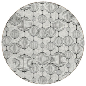 HomeRoots 5' Modern Geometric Area Rug for Indoor and Outdoor Use - Durable, Washable, and Stylish Design 8' Round 583686