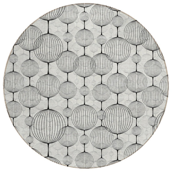 HomeRoots 5' Modern Geometric Area Rug for Indoor and Outdoor Use - Durable, Washable, and Stylish Design 8' Round 583686