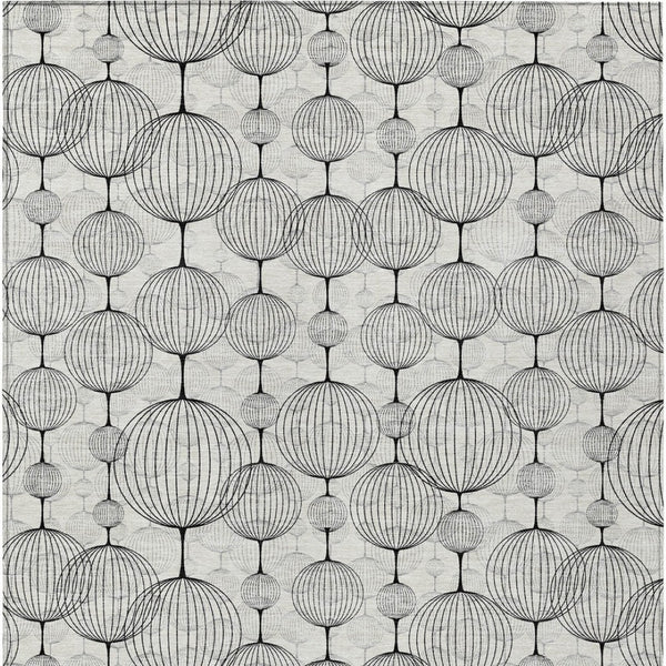 Homeroots 3' Artichoke Green Geometric Washable Area Rug - Perfect For Indoor And Outdoor Spaces, Durable Design 8' X 10' Polyester 583687