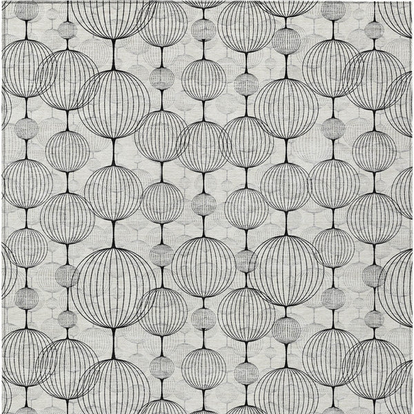 Homeroots 3' Artichoke Green Geometric Washable Area Rug - Perfect For Indoor And Outdoor Spaces, Durable Design 9' X 12' Polyester 583688