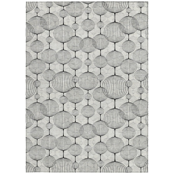 Homeroots 3' Artichoke Green Geometric Washable Area Rug - Perfect For Indoor And Outdoor Spaces, Durable Design 10' X 14' Polyester 583689