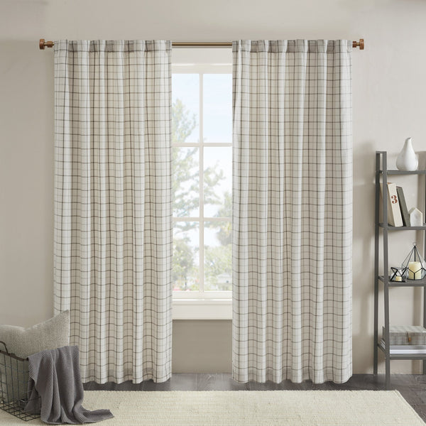 English Elm 1 Pcs 50X108" Cozy Plaid Curtain Panel With Fleece Lining For Insulation & Stylish Light Control B035P319832