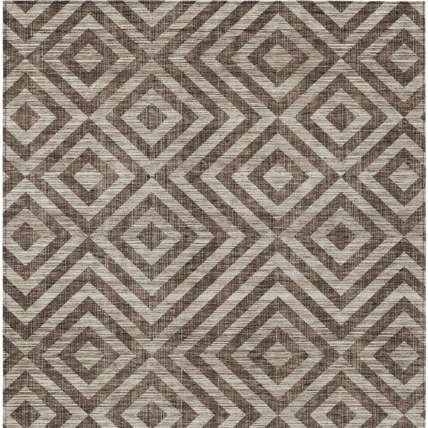 Homeroots 3' Stylish Black, Gray & Silver Geometric Washable Rug For Indoor/Outdoor Spaces - Durable Design 9' X 12' Polyester 583700