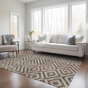 Homeroots 3' Stylish Black, Gray & Silver Geometric Washable Rug For Indoor/Outdoor Spaces - Durable Design 9' X 12' Polyester 583700