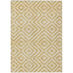 HomeRoots 9' Gold Beige Ivory Geometric Area Rug – Stylish, Washable, Indoor/Outdoor Use, Durable & Easy Care 9' X 12' 583712