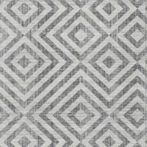 HomeRoots 5' Gray Silver and Ivory Geometric Area Rug - Stylish, Durable, Washable for Indoor and Outdoor Spaces 5' X 8' 583715