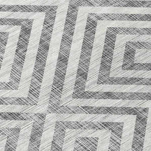HomeRoots 5' Gray Silver and Ivory Geometric Area Rug - Stylish, Durable, Washable for Indoor and Outdoor Spaces 5' X 8' 583715
