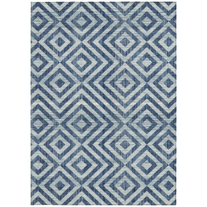 Homeroots 3' Stylish Black, Gray & Silver Geometric Washable Rug For Indoor/Outdoor Spaces - Durable Design 9' X 12' Polyester 583730