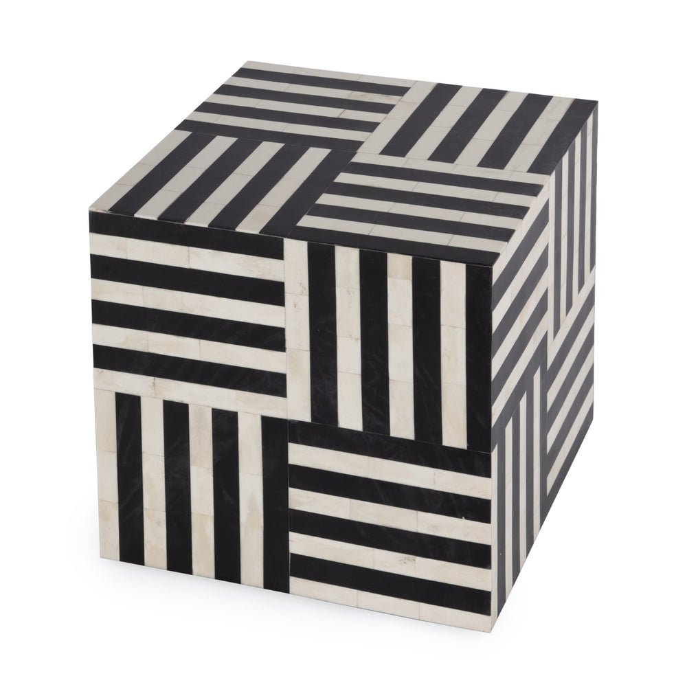 Butler Specialty Zuri Square Bone In-lay Low Bunching Table - Elevate Your Space With Bold Artistry And Style Black And White Mdf,Bone,Resin 5837318-butler