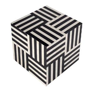 Butler Specialty Zuri Square Bone In-lay Low Bunching Table - Elevate Your Space With Bold Artistry And Style Black And White Mdf,Bone,Resin 5837318-butler
