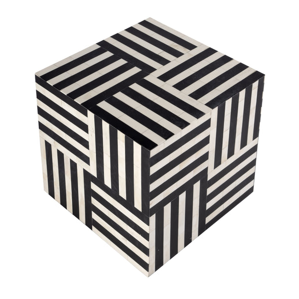 Butler Specialty Zuri Square Bone In-lay Low Bunching Table - Elevate Your Space With Bold Artistry And Style Black And White Mdf,Bone,Resin 5837318-butler