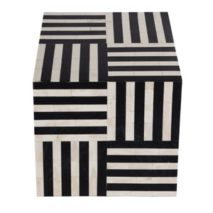 Butler Specialty Zuri Square Bone In-lay Low Bunching Table - Elevate Your Space With Bold Artistry And Style Black And White Mdf,Bone,Resin 5837318-butler