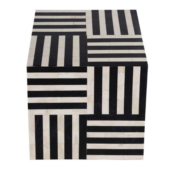 Butler Specialty Zuri Square Bone In-lay Low Bunching Table - Elevate Your Space With Bold Artistry And Style Black And White Mdf,Bone,Resin 5837318-butler